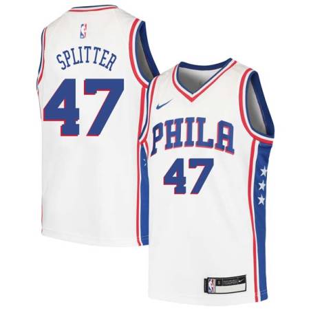 White Tiago Splitter Twill Basketball Jersey -76ers #47 Splitter Twill Jerseys, FREE SHIPPING