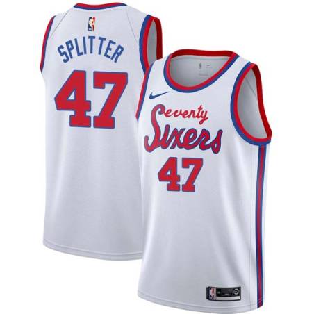 White Classic Tiago Splitter Twill Basketball Jersey -76ers #47 Splitter Twill Jerseys, FREE SHIPPING