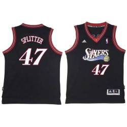 Black Throwback Tiago Splitter Twill Basketball Jersey -76ers #47 Splitter Twill Jerseys, FREE SHIPPING