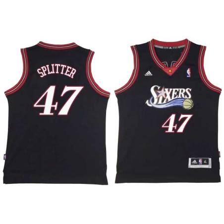 Black Throwback Tiago Splitter Twill Basketball Jersey -76ers #47 Splitter Twill Jerseys, FREE SHIPPING