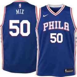 Blue Steve Mix Twill Basketball Jersey -76ers #50 Mix Twill Jerseys, FREE SHIPPING