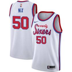 White Classic Steve Mix Twill Basketball Jersey -76ers #50 Mix Twill Jerseys, FREE SHIPPING