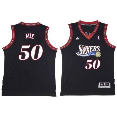 Black Throwback Steve Mix Twill Basketball Jersey -76ers #50 Mix Twill Jerseys, FREE SHIPPING