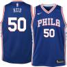 Blue Robert Reid Twill Basketball Jersey -76ers #50 Reid Twill Jerseys, FREE SHIPPING