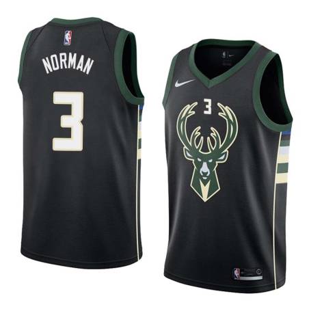 Black2 Ken Norman Bucks #3 Twill Basketball Jersey FREE SHIPPING