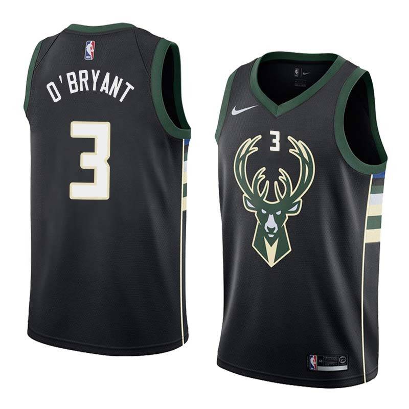 Black2 Johnny O'Bryant Bucks #3 Twill Basketball Jersey FREE SHIPPING