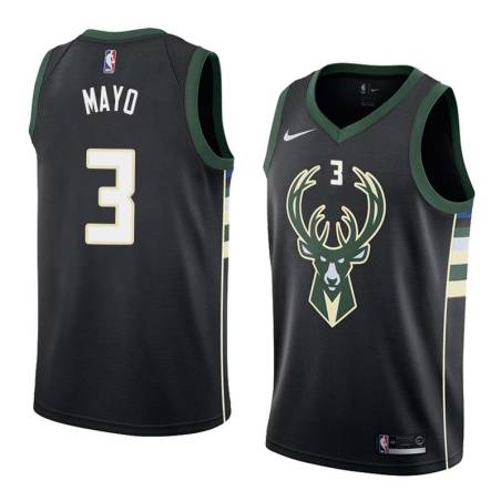 Black2 O.J. Mayo Bucks #3 Twill Basketball Jersey FREE SHIPPING