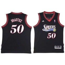 Black Throwback Mark Bradtke Twill Basketball Jersey -76ers #50 Bradtke Twill Jerseys, FREE SHIPPING