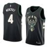 Black2 Sidney Moncrief Bucks #4 Twill Basketball Jersey FREE SHIPPING