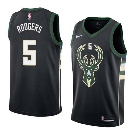 Black2 Guy Rodgers Bucks #5 Twill Basketball Jersey FREE SHIPPING