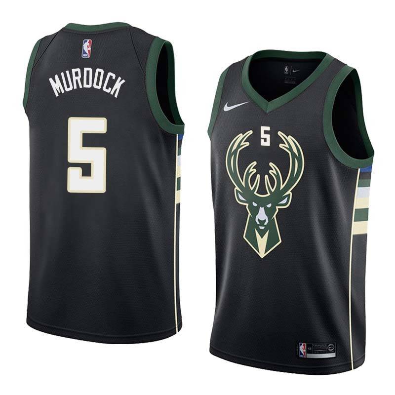 Black2 Eric Murdock Bucks #5 Twill Basketball Jersey FREE SHIPPING