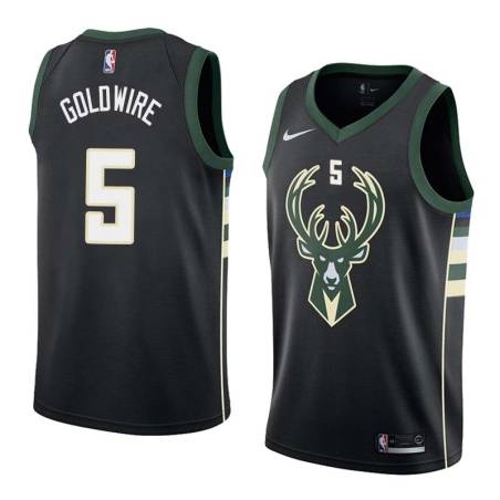 Black2 Anthony Goldwire Bucks #5 Twill Basketball Jersey FREE SHIPPING