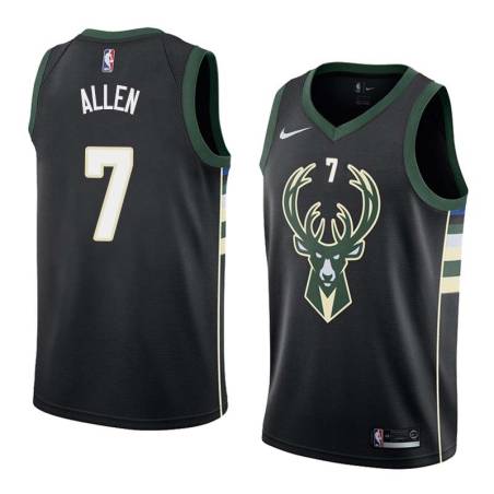 Black2 Lucius Allen Bucks #7 Twill Basketball Jersey FREE SHIPPING