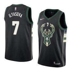 Black2 Ersan Ilyasova Bucks #7 Twill Basketball Jersey FREE SHIPPING