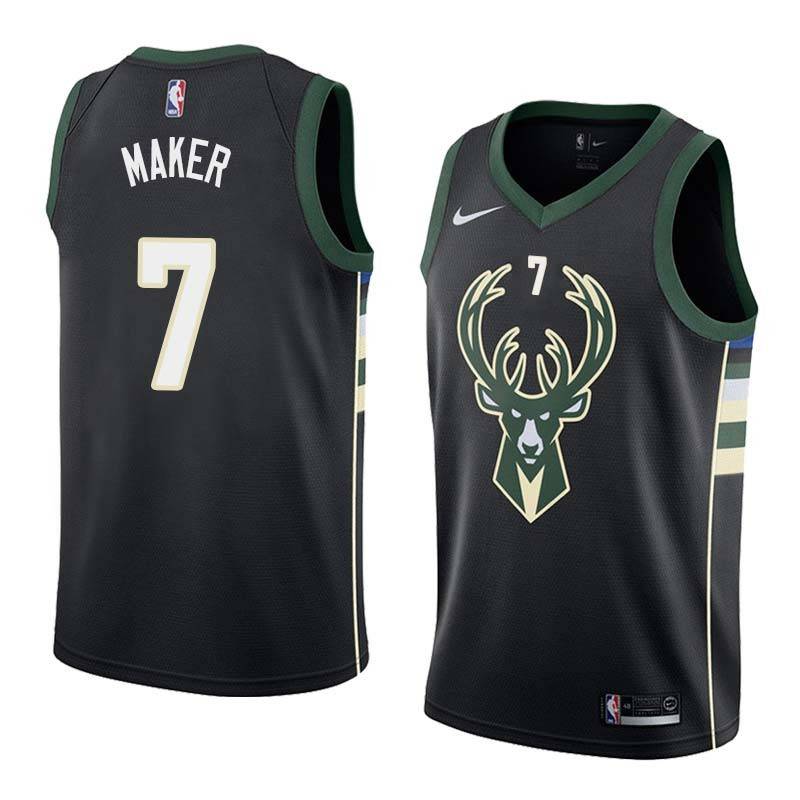 Black2 Thon Maker Bucks #7 Twill Basketball Jersey FREE SHIPPING