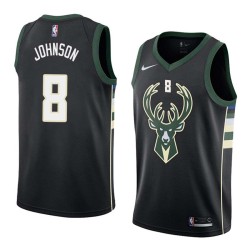 Black2 Marques Johnson Bucks #8 Twill Basketball Jersey FREE SHIPPING