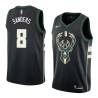 Black2 Larry Sanders Bucks #8 Twill Basketball Jersey FREE SHIPPING