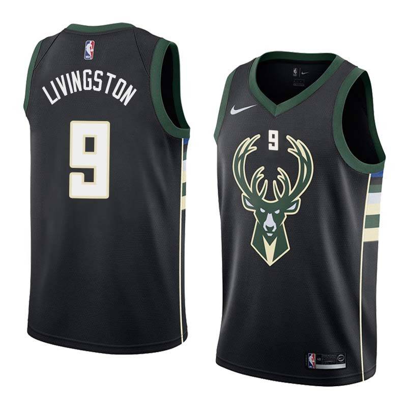 Black2 Shaun Livingston Bucks #9 Twill Basketball Jersey FREE SHIPPING