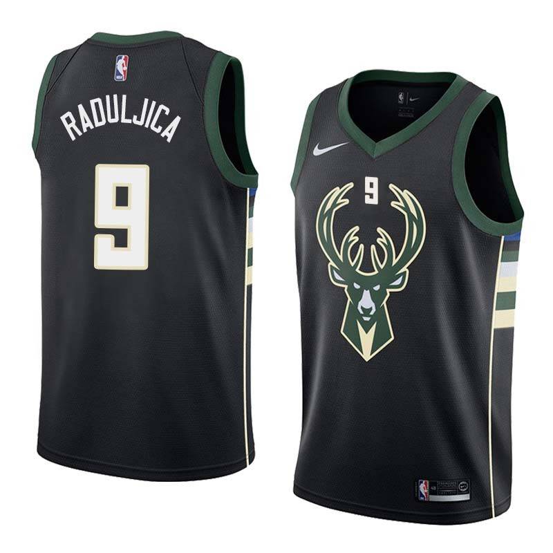 Black2 Miroslav Raduljica Bucks #9 Twill Basketball Jersey FREE SHIPPING