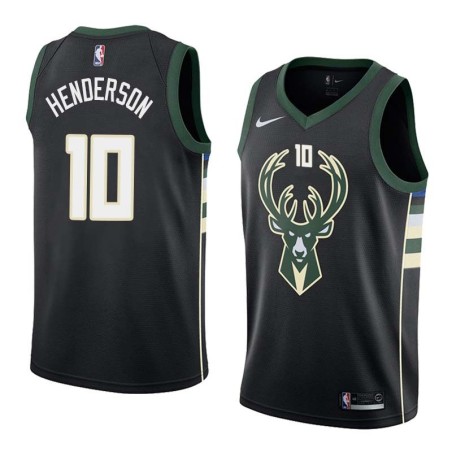 Black2 Gerald Henderson Bucks #10 Twill Basketball Jersey FREE SHIPPING