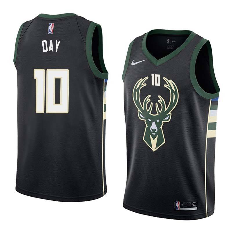 Black2 Todd Day Bucks #10 Twill Basketball Jersey FREE SHIPPING