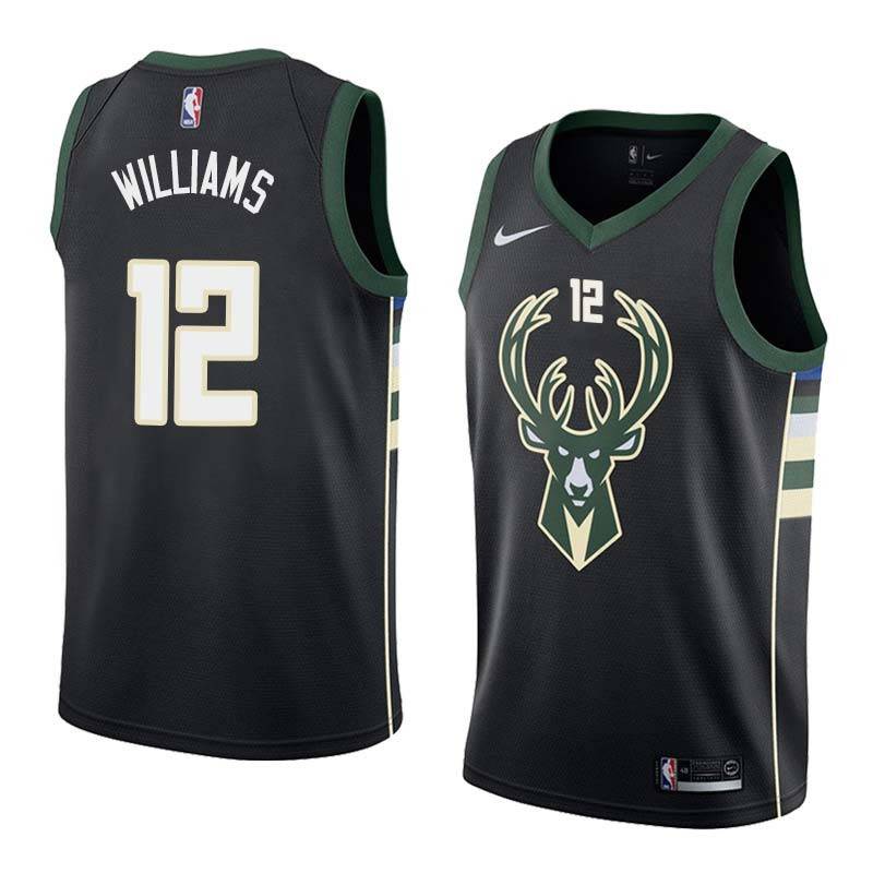 Black2 Ron Williams Bucks #12 Twill Basketball Jersey FREE SHIPPING