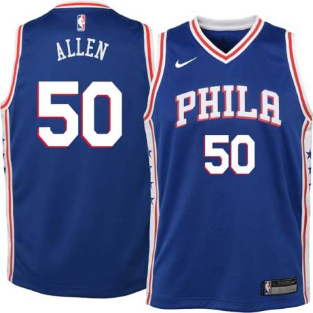 Blue Lavoy Allen Twill Basketball Jersey -76ers #50 Allen Twill Jerseys, FREE SHIPPING