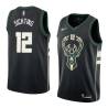 Black2 Jerry Sichting Bucks #12 Twill Basketball Jersey FREE SHIPPING