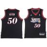 Black Throwback Lavoy Allen Twill Basketball Jersey -76ers #50 Allen Twill Jerseys, FREE SHIPPING