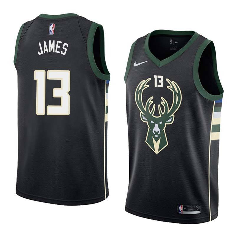 Black2 Mike James Bucks #13 Twill Basketball Jersey FREE SHIPPING