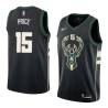 Black2 Jim Price Bucks #15 Twill Basketball Jersey FREE SHIPPING