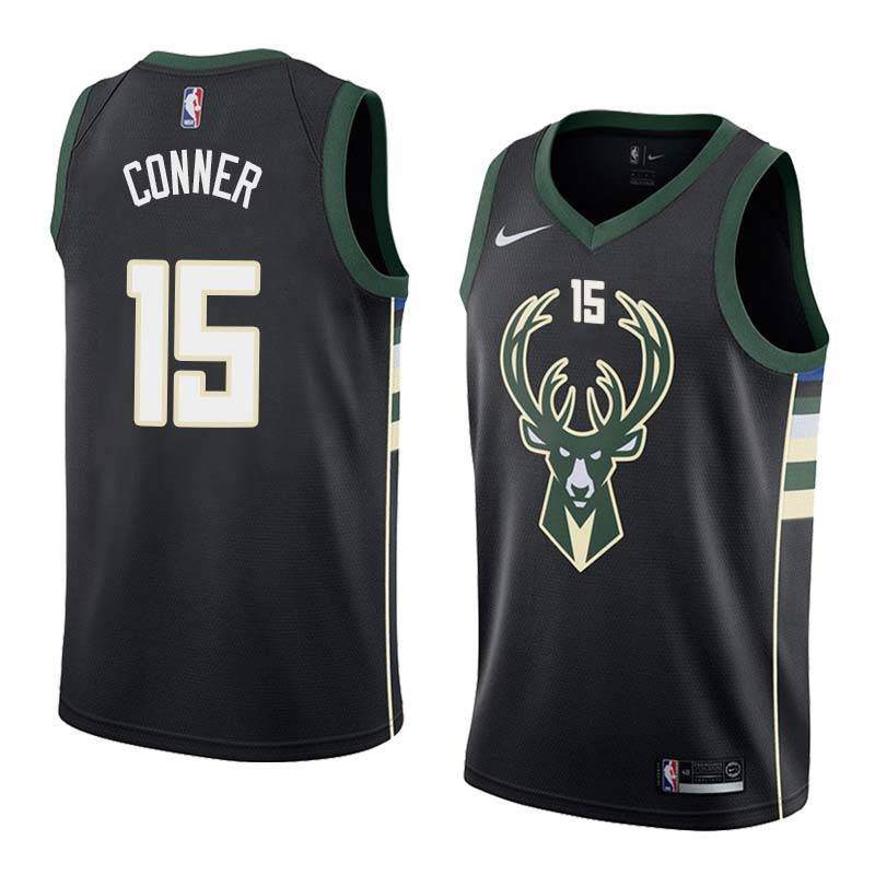 Black2 Lester Conner Bucks #15 Twill Basketball Jersey FREE SHIPPING