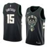 Black2 Daniel Santiago Bucks #15 Twill Basketball Jersey FREE SHIPPING