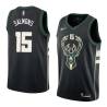 Black2 John Salmons Bucks #15 Twill Basketball Jersey FREE SHIPPING