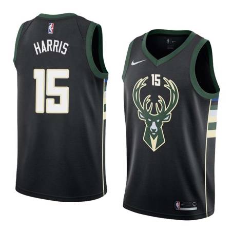 Black2 Tobias Harris Bucks #15 Twill Basketball Jersey FREE SHIPPING