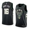 Black2 Zaid Abdul-Aziz Bucks #16 Twill Basketball Jersey FREE SHIPPING