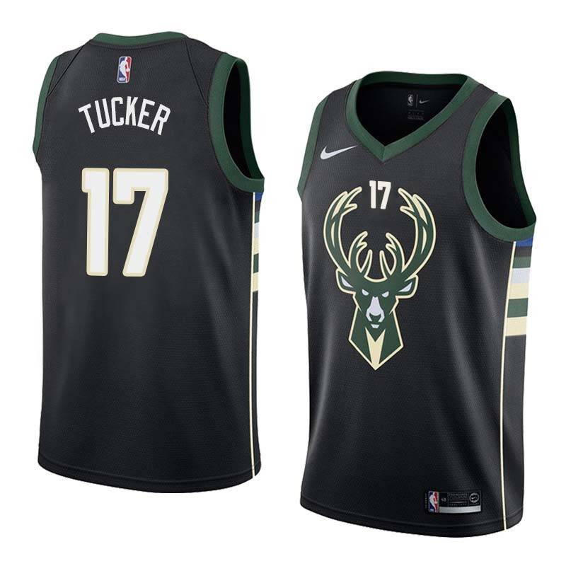 Black2 P.J. Tucker Bucks #17 Twill Basketball Jersey FREE SHIPPING