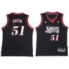 Black Throwback Michael Ruffin Twill Basketball Jersey -76ers #51 Ruffin Twill Jerseys, FREE SHIPPING