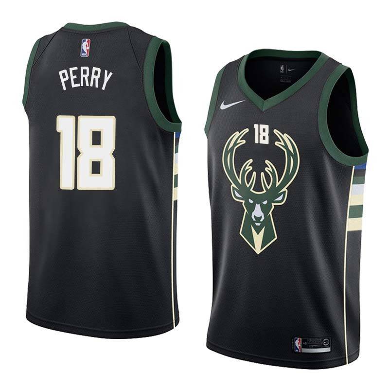 Black2 Curtis Perry Bucks #18 Twill Basketball Jersey FREE SHIPPING