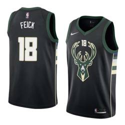 Black2 Jamie Feick Bucks #18 Twill Basketball Jersey FREE SHIPPING