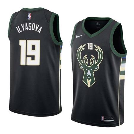 Black2 Ersan Ilyasova Bucks #19 Twill Basketball Jersey FREE SHIPPING