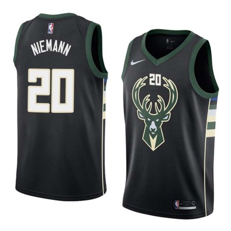 Black2 Rich Niemann Bucks #20 Twill Basketball Jersey FREE SHIPPING