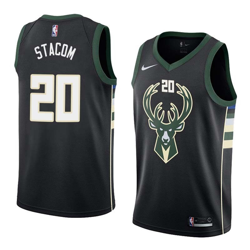 Black2 Kevin Stacom Bucks #20 Twill Basketball Jersey FREE SHIPPING