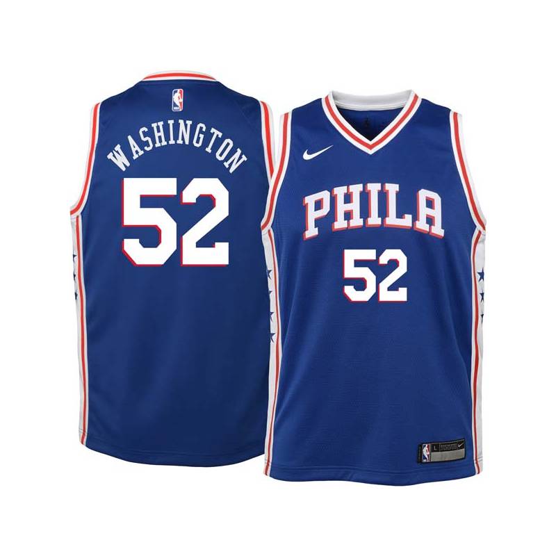 Blue Wilson Washington Twill Basketball Jersey -76ers #52 Washington Twill Jerseys, FREE SHIPPING