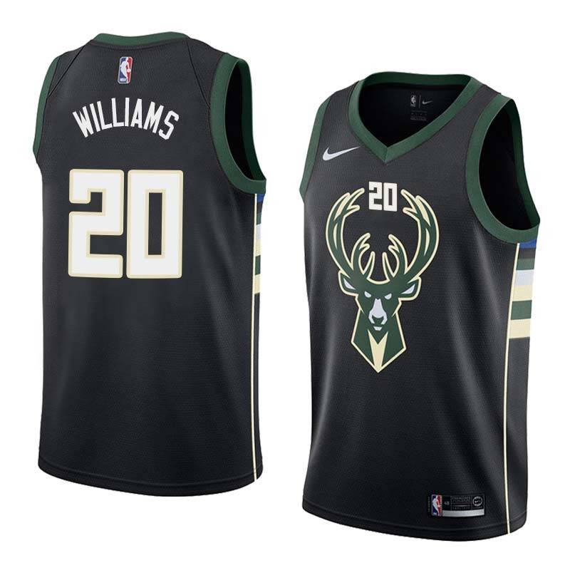 Black2 Marvin Williams Bucks #20 Twill Basketball Jersey FREE SHIPPING