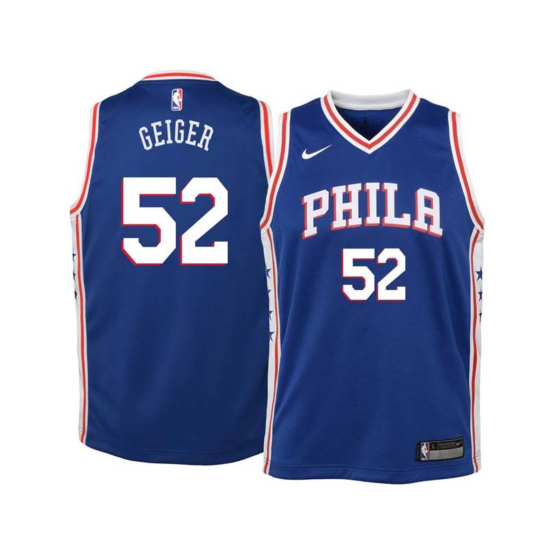 Blue Matt Geiger Twill Basketball Jersey -76ers #52 Geiger Twill Jerseys, FREE SHIPPING