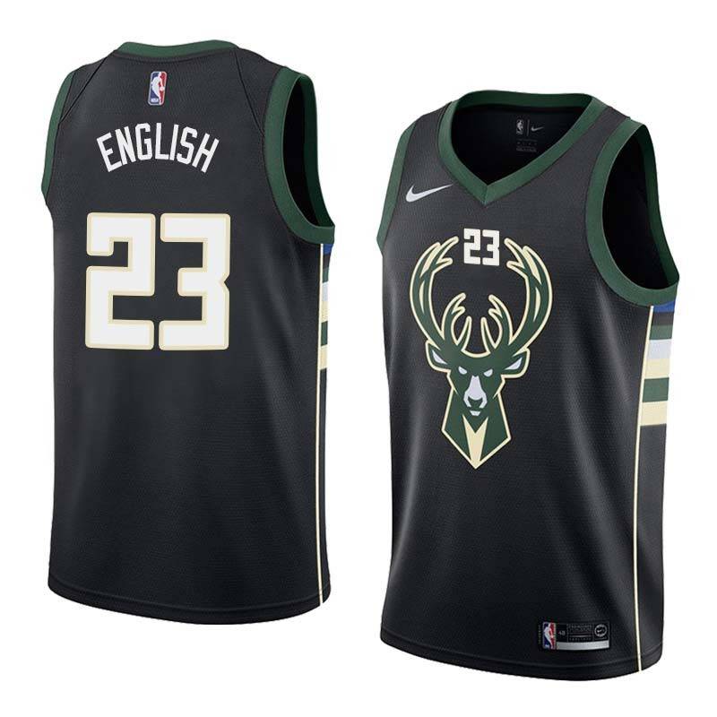 Black2 Alex English Bucks #23 Twill Basketball Jersey FREE SHIPPING