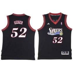 Black Throwback Matt Geiger Twill Basketball Jersey -76ers #52 Geiger Twill Jerseys, FREE SHIPPING