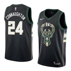 Black2 Pat Connaughton Bucks #24 Twill Basketball Jersey FREE SHIPPING