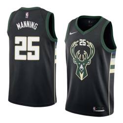 Black2 Danny Manning Bucks #25 Twill Basketball Jersey FREE SHIPPING